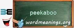 WordMeaning blackboard for peekaboo